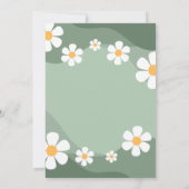 GroovySage Green Retro Boho Daisy Baby shower Kaart (Achterkant)