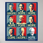 GROPE DOPE HOPE NOPE - STEMMING BERNIE SANDERS POSTER (Voorkant)