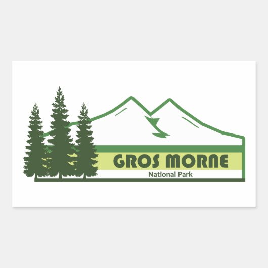 Gros Morne Nationaal Park Groene Strepen Rechthoekige Sticker (Voorkant)