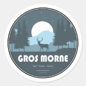 Gros Morne Nationaal Park Herten Ronde Sticker (Voorkant)