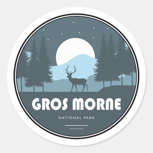 Gros Morne Nationaal Park Herten Ronde Sticker (Voorkant)