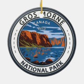 Gros Morne National Park Canada Travel Art  Keramisch Ornament (Achterkant)