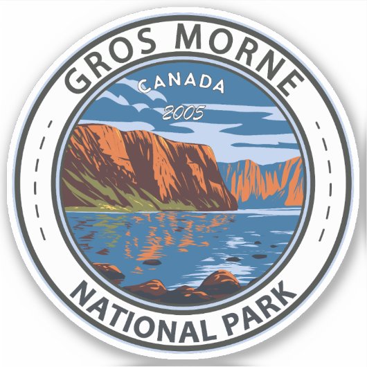 Gros Morne National Park Canada Travel Art  Sticker (Voorkant)