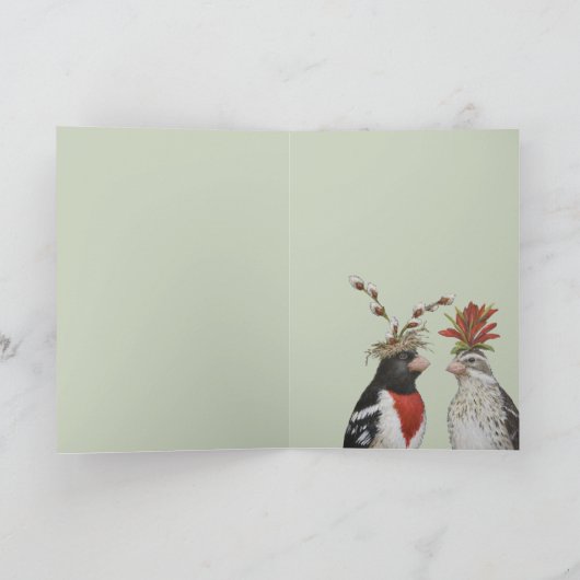 Grosbeak bruiloft #2 kaart (Binnen)