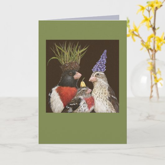 Grosbeak Kaart (Gele Bloem)