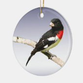 Grosbeak met roos keramisch ornament (Links)