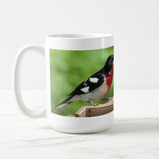 Grosbeak met roos koffiemok (Links)