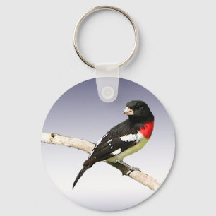 Grosbeak met roos sleutelhanger