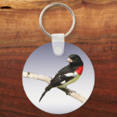 Grosbeak met roos sleutelhanger (Voorkant)