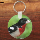 Grosbeak met roos sleutelhanger (Voorkant)