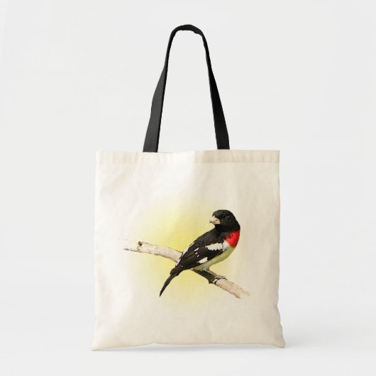 Grosbeak met roos tote bag (Voorkant)