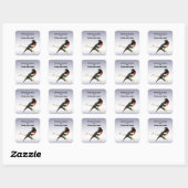 Grosbeak met roos vierkante sticker (Vel)