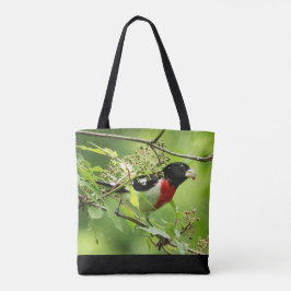 Grosbeak-Tas met mannelijke Roos Tote Bag