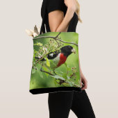 Grosbeak-Tas met mannelijke Roos Tote Bag (Dichtbij)