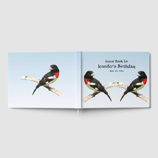 Grosbeak Vogel Verjaardagsfeest Gastenboek (Volledig)
