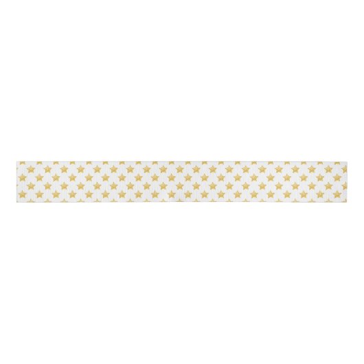 Grosgrain Ribbon-Gold Stars Grosgrain Lint (Voorkant)