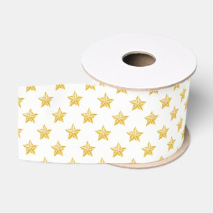Grosgrain Ribbon-Gold Stars Lint