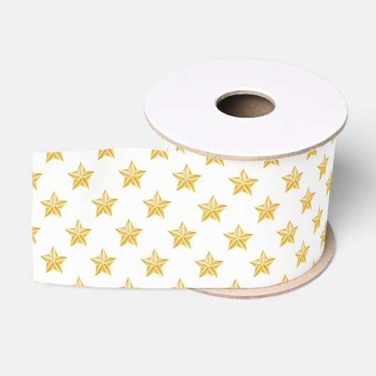 Grosgrain Ribbon-Gold Stars Lint (Spoel)