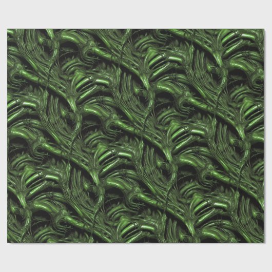Gross Alien Bio Sludge Green Wrapping Paper Cadeaupapier (Vlak)
