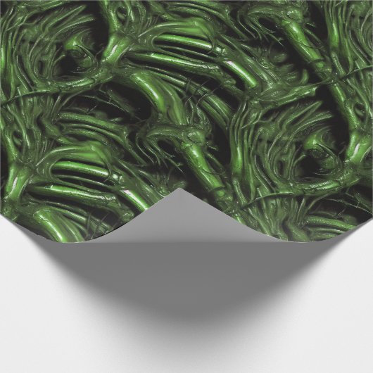 Gross Alien Bio Sludge Green Wrapping Paper Cadeaupapier (Hoek)