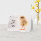 Gross Baby Chick Pooping Foto Kaart (Gele Bloem)