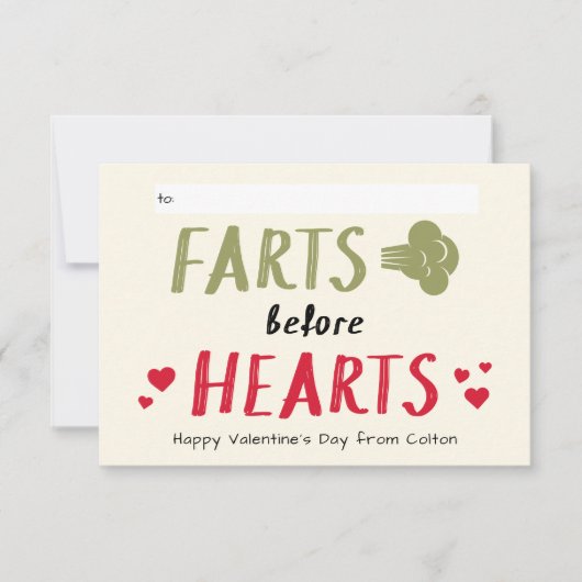 Gross Boy Farts before Hearts Classroom Valentijn (Voorkant)