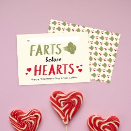 Gross Boy Farts before Hearts Classroom Valentijn Notitiekaartje