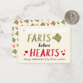 Gross Boy Farts before Hearts Classroom Valentijn Notitiekaartje (Voorkant / Achterkant in situ)