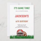 Gross Green Football Birthday Invitations Kaart (Voorkant)