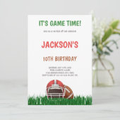 Gross Green Football Birthday Invitations Kaart (Staand voorkant)