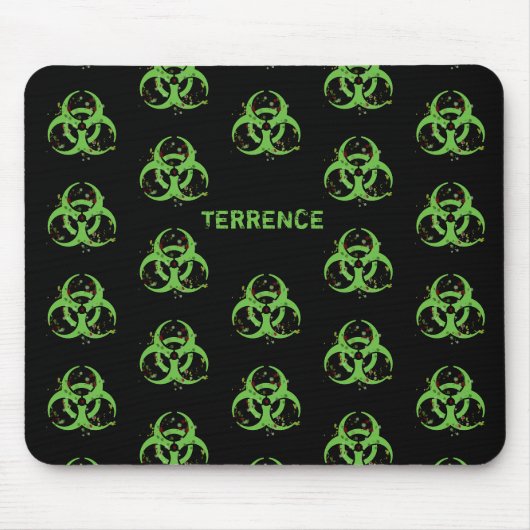 Gross Grungy Green Biohazard Muismat (Voorkant)