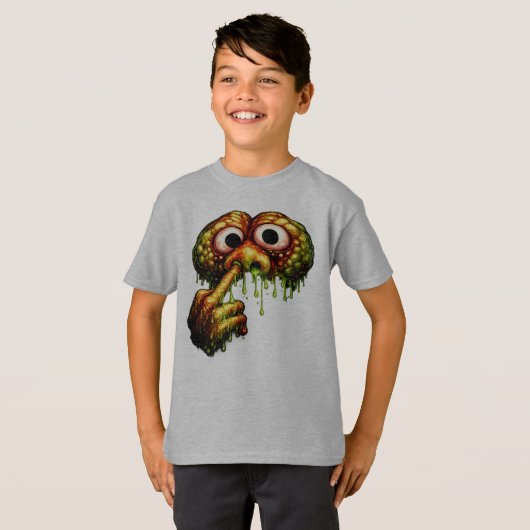 Gross-Out Alien Nose Picking Slime T-shirt (Voorkant volledig)