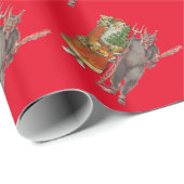 Gross vom Krampus en Santa Wrapping Paper Cadeaupapier (Rol Hoek)