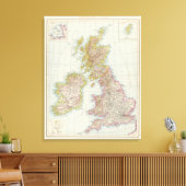 Grossbritannien Irland - Kaart van het Verenigd Ko Canvas Afdruk (Insitu (Woonkamer))