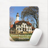 Grosse Point Lighthouse, Illinois Mousepad Muismat (Met muis)