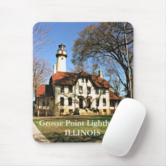 Grosse Point Lighthouse, Illinois Mousepad Muismat (Met muis)