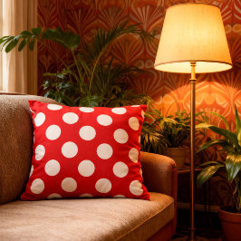 Große Punkte - rot weiß |  Kussen