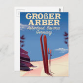 Großer Arber, Arberland, Beierse Duitse ski Briefkaart (Voorkant / Achterkant)