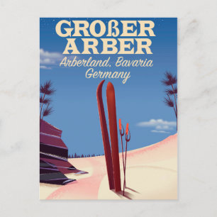 Großer Arber, Arberland, Beierse Duitse ski Briefkaart
