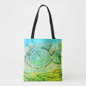 Großer blau-grüner Fisch Tote Bag (Voorkant)