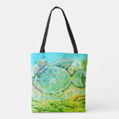 Großer blau-grüner Fisch Tote Bag (Achterkant)