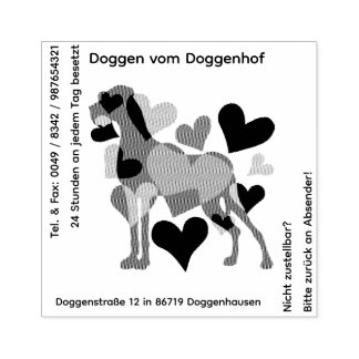 Großer Doggen Stempel viel Text