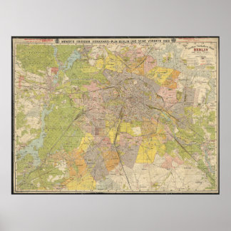 Grosser Verkehrs-Plan Berlin 1908 – Historic Map   Poster