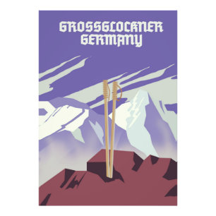 Grossglockner Duitsland berg poster. Foto Afdruk