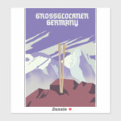 Grossglockner Duitsland bergposter. Sticker (Vel)