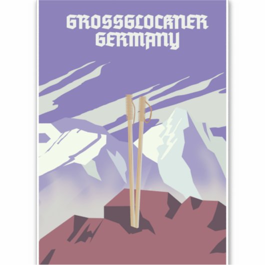 Grossglockner Duitsland poster. Sticker (Voorkant)