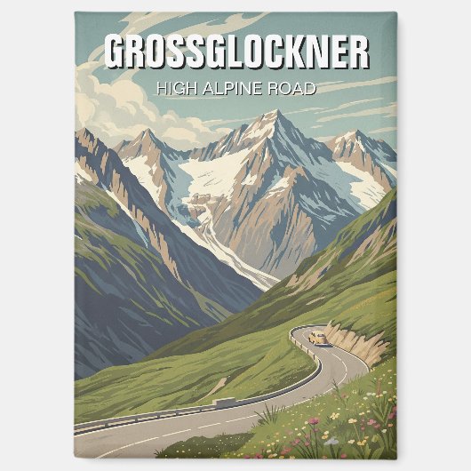 Grossglockner High Alpine Road Briefkaart Magneet (Voorkant)