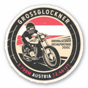 Grossglockner Oostenrijk     Motorfiets Sticker