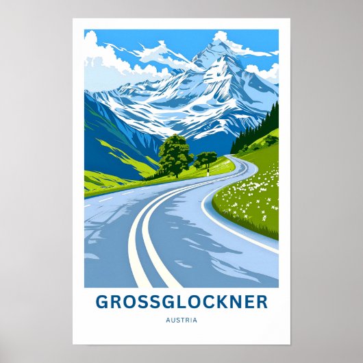 Grossglockner Oostenrijk Reisprint Poster (Voorkant)