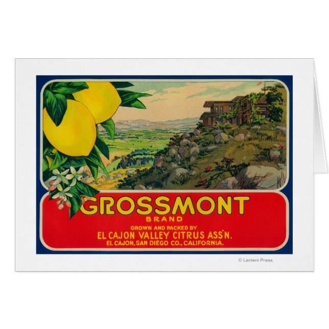 Grossmont Lemon LabelEl Cajon, CA (Voorkant Horizontaal)
